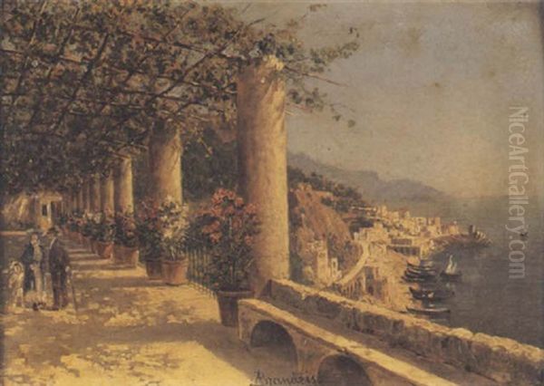 On The Terrace, Capri Oil Painting by Antonietta Brandeis