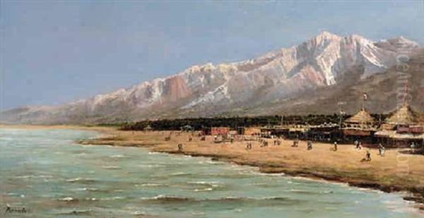 A Coastal Colony Oil Painting by Antonietta Brandeis