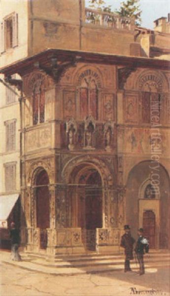 The Loggia Del Gigallo, Florence Oil Painting by Antonietta Brandeis