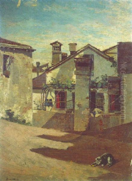 La Cour De La Maison Oil Painting by Antonietta Brandeis