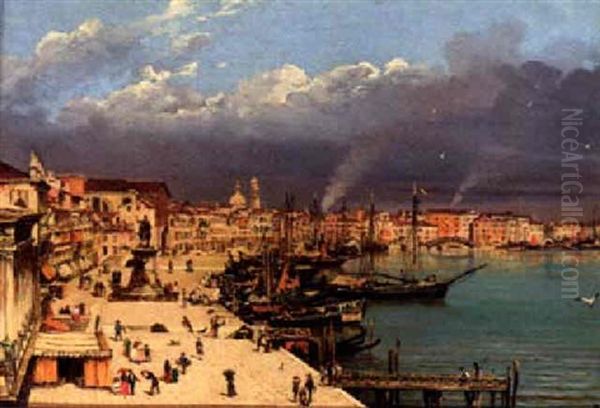 A Veduta Of Venice Oil Painting by Antonietta Brandeis