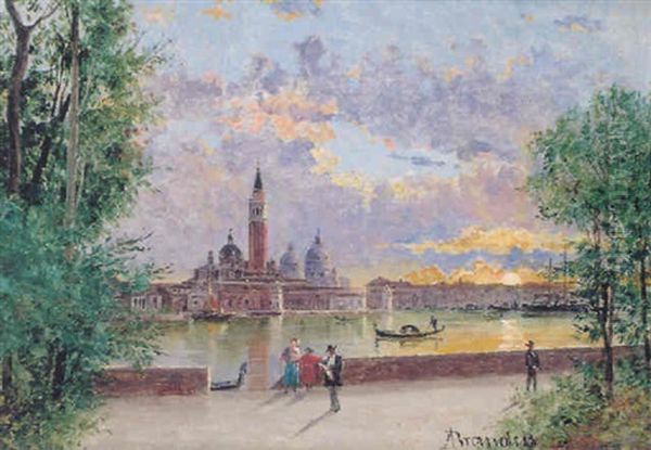 Isola Di S. Giorgio Dai Giardini Publici, Venezia Oil Painting by Antonietta Brandeis