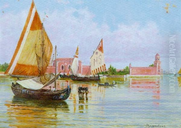 L'arsenal Vu Du Canal Oil Painting by Antonietta Brandeis