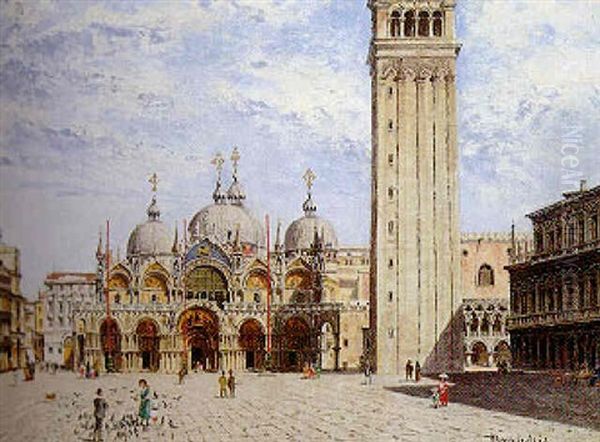 St. Mark's Square Oil Painting by Antonietta Brandeis