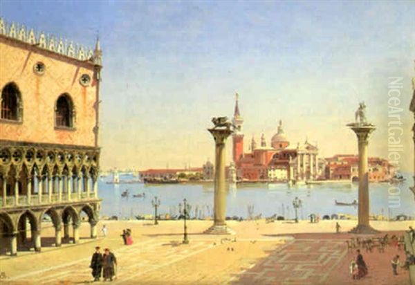 St. Mark's Square Looking Towards Santa Maria Della Salute Oil Painting by Antonietta Brandeis