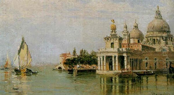 The Custom's House With Santa Maria Della Salute Oil Painting by Antonietta Brandeis