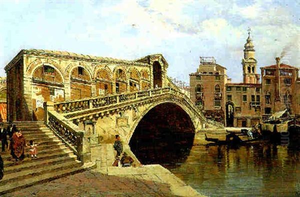 Le Ponte De Rialto Oil Painting by Antonietta Brandeis