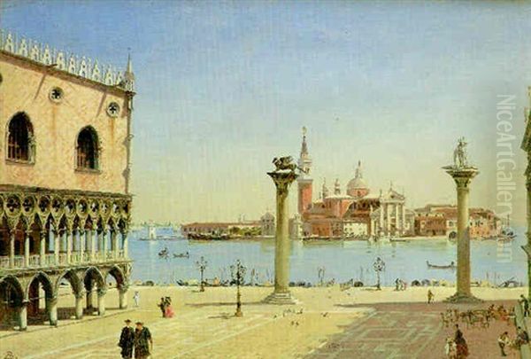 A View Of St. Mark's Square, Looking Towards Santa Maria Della Salute Oil Painting by Antonietta Brandeis