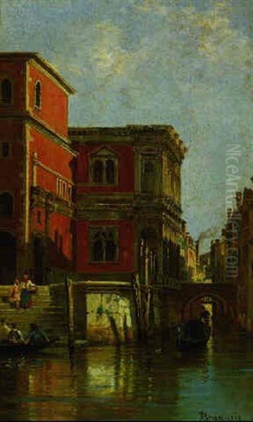 Kanal In Venedig Oil Painting by Antonietta Brandeis