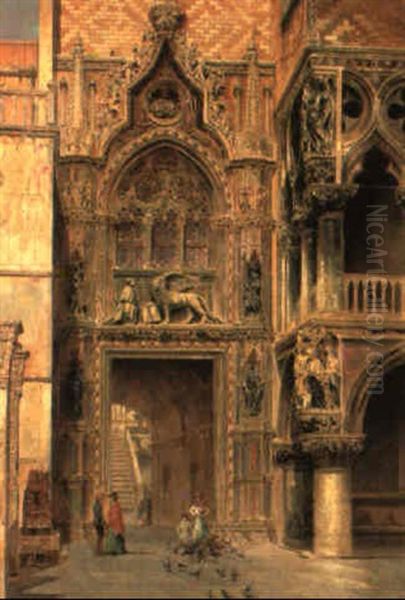 The Porta Della Carta, Venice Oil Painting by Antonietta Brandeis