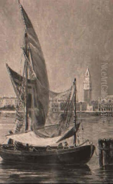 A Fishing Boat, Venice Oil Painting by Antonietta Brandeis