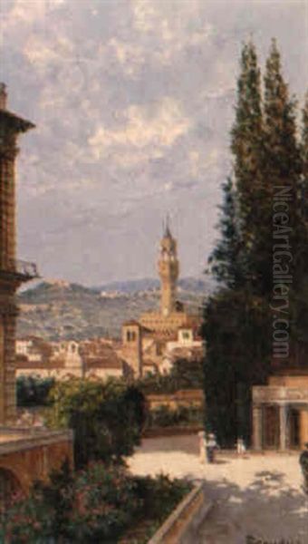 A View From The Boboli Gardens, Florence Oil Painting by Antonietta Brandeis