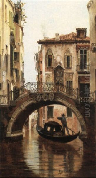 A View Of Palazzo Soranzo, Venice Oil Painting by Antonietta Brandeis