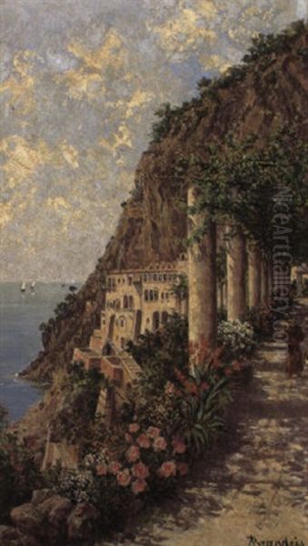 Amalfi- Albergo Dei Cappucini Oil Painting by Antonietta Brandeis