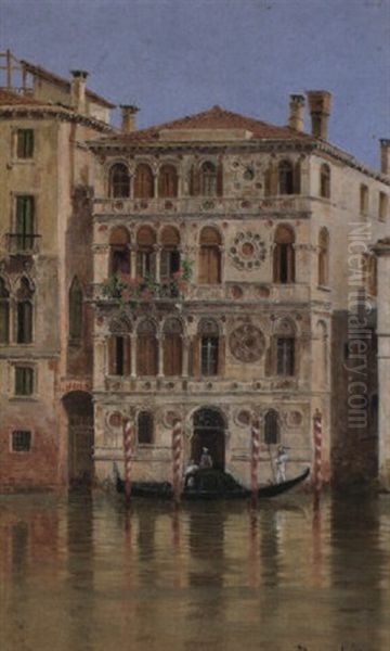 Gondola Before The Palazzo Dario, Venice Oil Painting by Antonietta Brandeis