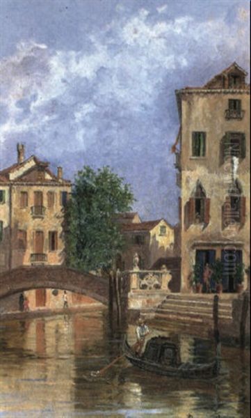 The Rio Dei Tolentim, Venice Oil Painting by Antonietta Brandeis