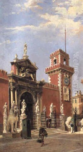 The Arsenale, Venice Oil Painting by Antonietta Brandeis