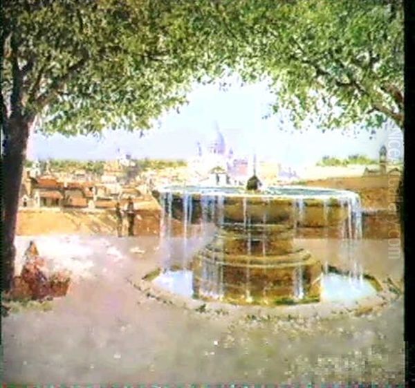 Veduta Di Roma Dal Pincio Oil Painting by Antonietta Brandeis