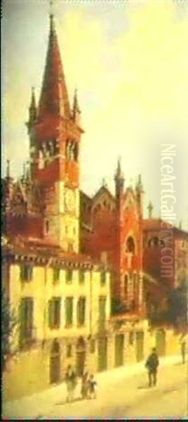 Ansicht Der Kirche San Fermo Maggiore In Verona Oil Painting by Antonietta Brandeis