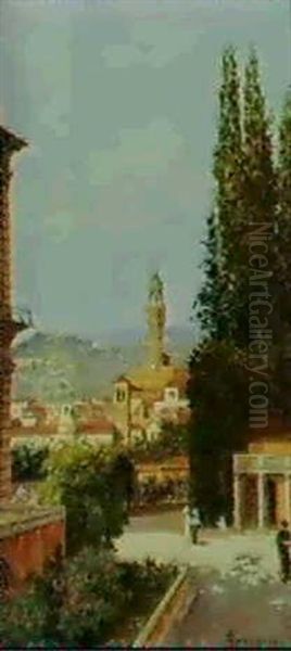 In The Boboli Gardens,florence Oil Painting by Antonietta Brandeis