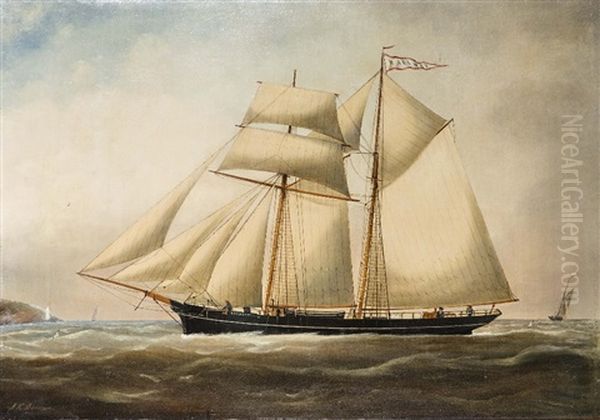 The Topsail Schooner 'railway' Oil Painting by Alexander Kay Branden