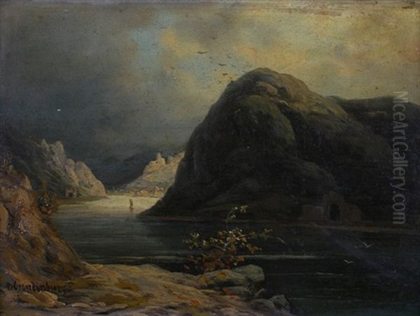 Blick Uber Den Rhein Mit Dem Loreleifelsen Oil Painting by Wilhelm Brandenburg