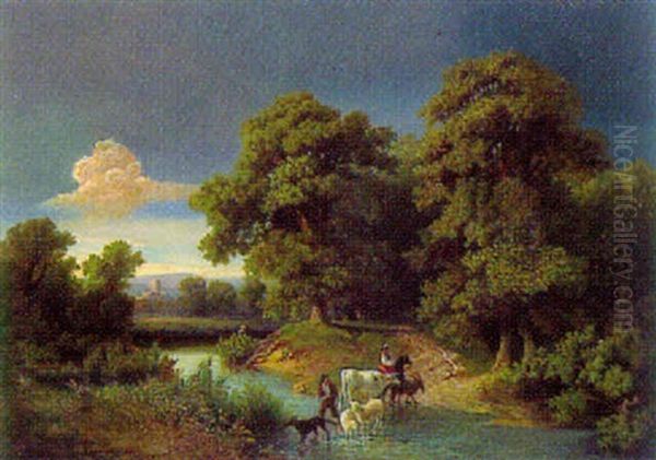 Fluslandschaft Mit Schafthirten by Wilhelm Brandenburg