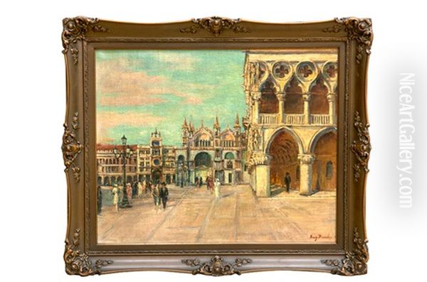 Markusplatz Mit Markusdom Und Dogenpalast In Venedig Oil Painting by Georg Brandes