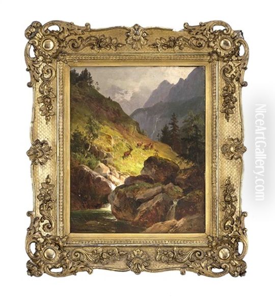 Tiroler Landschaft Oil Painting by Hans Heinrich Juergen Brandes