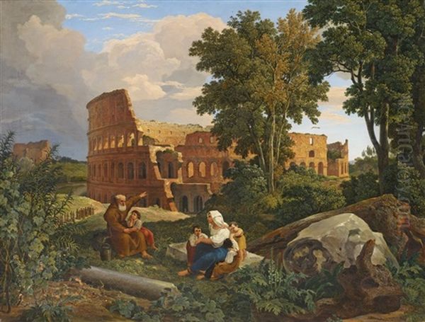 View Of The Colosseum In Rome Oil Painting by Hans Heinrich Juergen Brandes