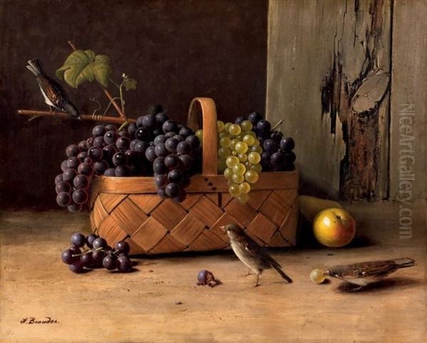 Le Panier De Raisins Oil Painting by Hans Heinrich Juergen Brandes