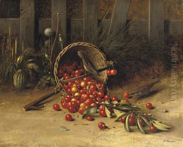 The Cherry Thieves Oil Painting by Hans Heinrich Juergen Brandes