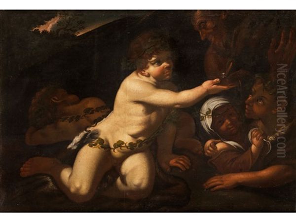 Die Kindheit De Bacchus Oil Painting by Giacinto Brandi