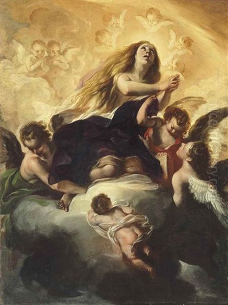 The Assumption Of Saint Mary Magdalene by Giacinto Brandi