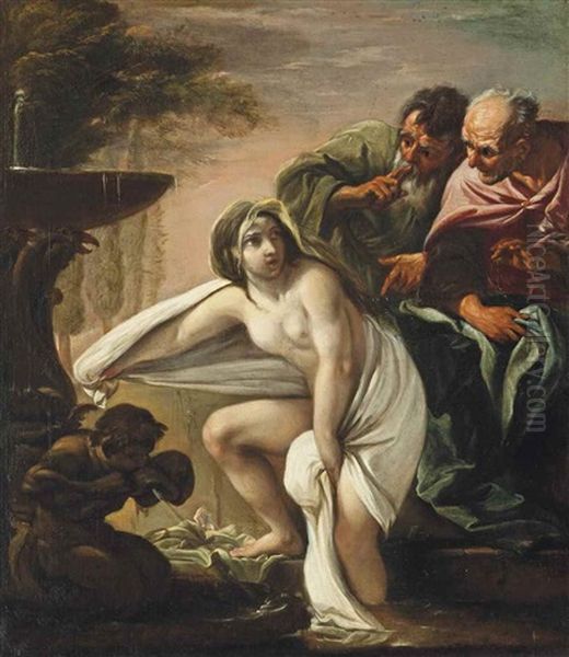 Susanna And The Elders Oil Painting by Giacinto Brandi