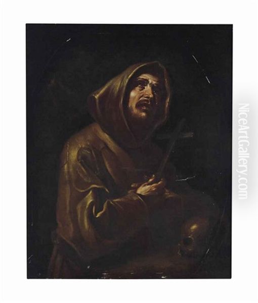 Saint Francis Of Assisi Oil Painting by Giacinto Brandi