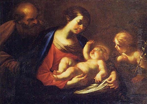 Sacra Famiglia Con San Giovannino Oil Painting by Giacinto Brandi