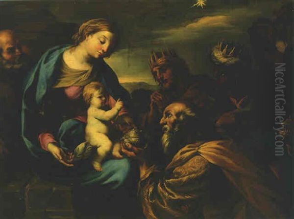 The Adoration Of The Magi Oil Painting by Giacinto Brandi