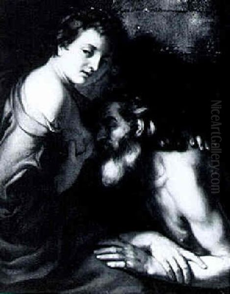 Roman Charity Oil Painting by Giacinto Brandi