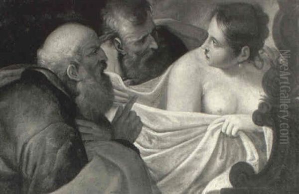 Susannah And The Elders Oil Painting by Giacinto Brandi