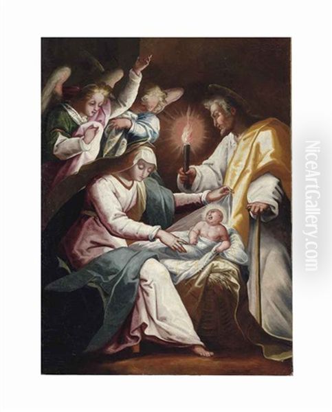 The Nativity Oil Painting by Benedetto (Brandimarte) Brandimarti