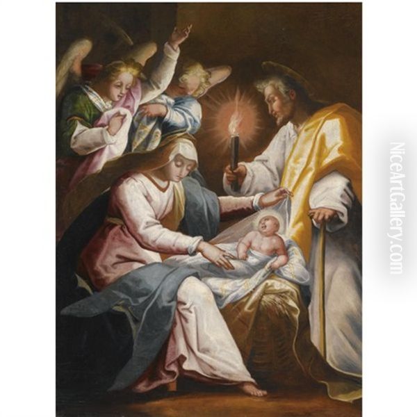 The Nativity Oil Painting by Benedetto (Brandimarte) Brandimarti