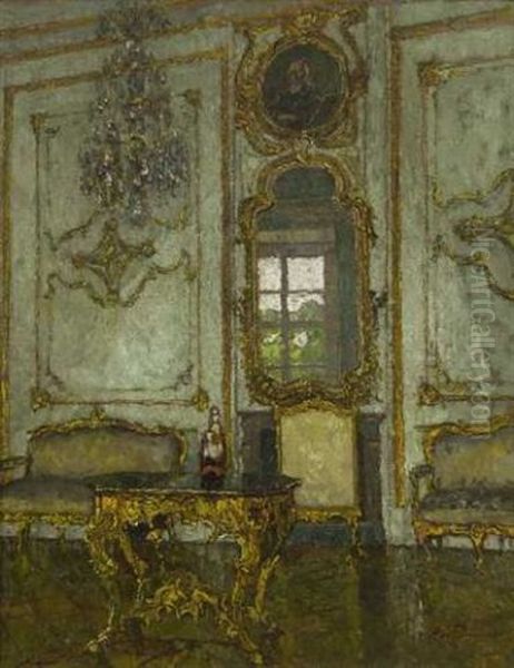 Vorzimmer In Der Wurzburger Residenz Oil Painting by August Von Brandis