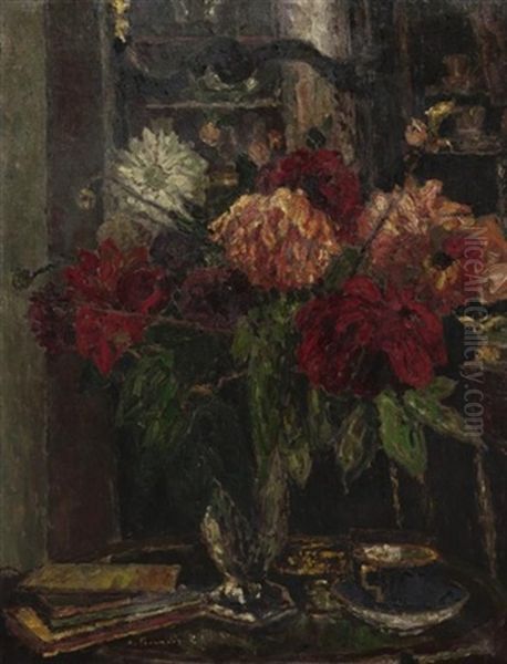 Stilleben Mit Herbstblumen Oil Painting by August Von Brandis