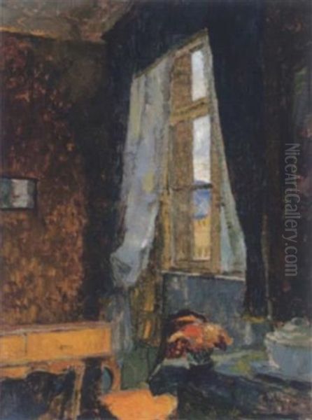 Blick Aus Dem Fenster Oil Painting by August Von Brandis