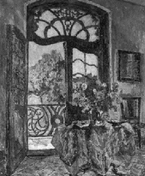 Interieur In Einem Patrizierhaus Oil Painting by August Von Brandis