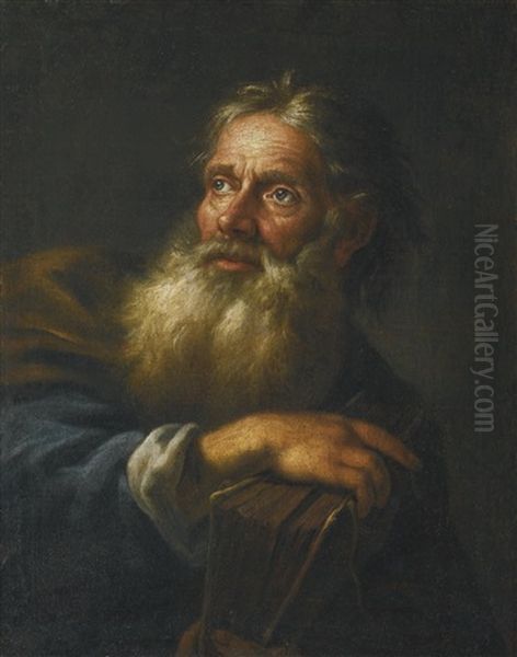 An Apostle, Holding A Book Oil Painting by Petr Brandl