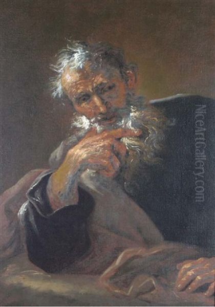 Portrait Of A Philosopher Oil Painting by Petr Brandl