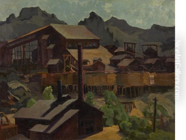 Mine Head, Jerome, Arizona Oil Painting by George Kennedy Brandriff