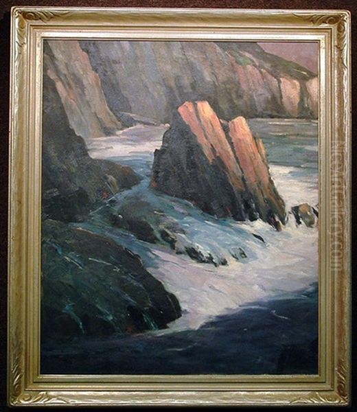 Coastal Cliffs Oil Painting by George Kennedy Brandriff